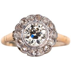 1900s Edwardian GIA Certified 1.05 Carat Old European Brilliant Cut Diamond Ring 9