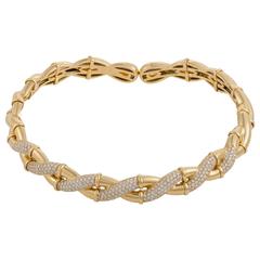 Boucheron Paris Diamond Yellow Gold Braided Collar Necklace