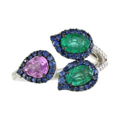 Emerald Sapphire Ring Split Ring
