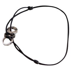Cartier Love Bracciale in oro bianco 18 carati con 4 diamanti Sèvres Porcelain Corde nere