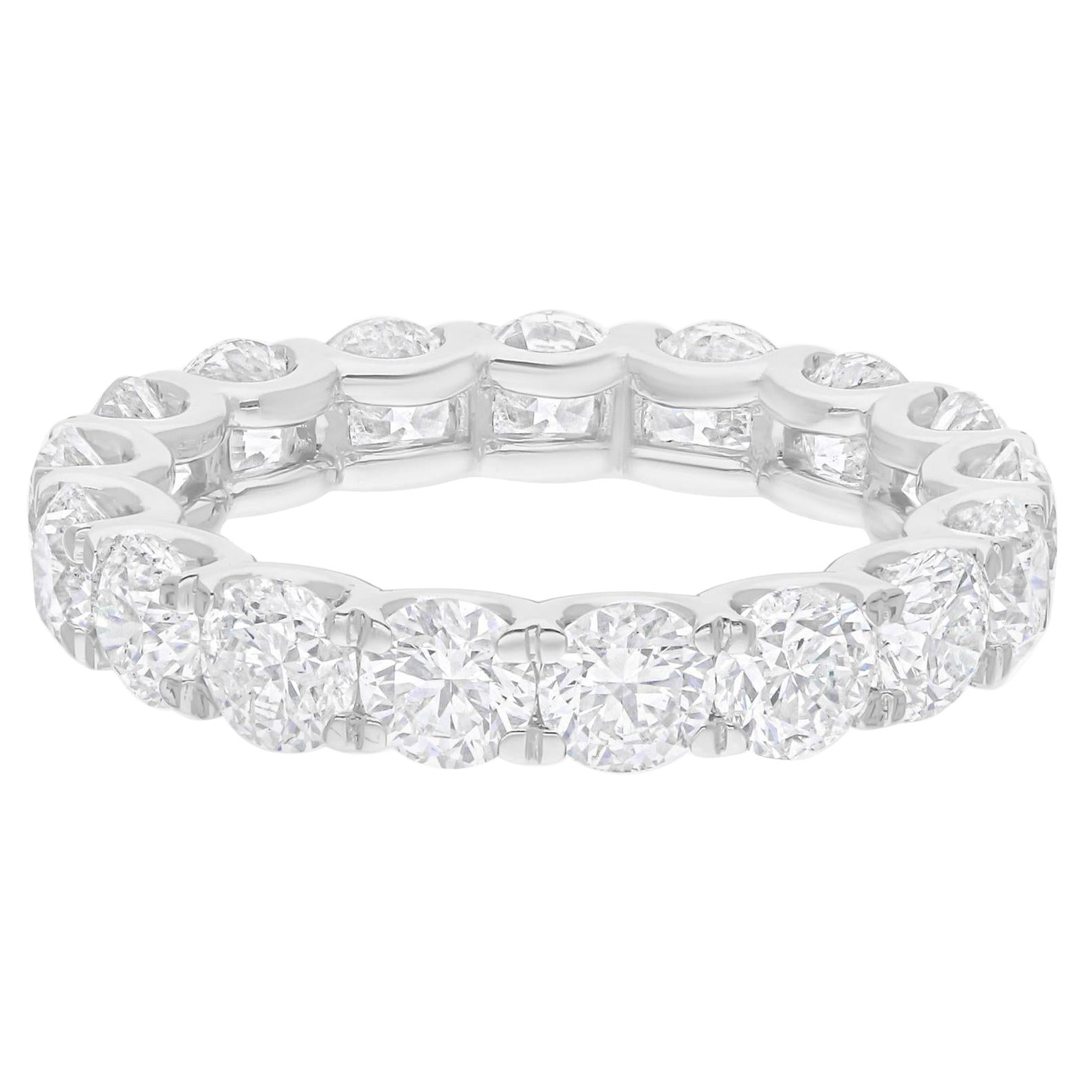 5 quilates SI/H Anillo de diamantes redondos talla brillante Joyería de oro blanco de 14 quilates