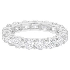 5 quilates SI/H Anillo de diamantes redondos talla brillante Joyería de oro blanco de 14 quilates