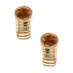 Bulgari Tubogas Citrine 18 Karat Yellow Gold Earrings