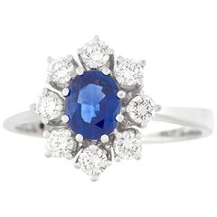 Bucherer Fleurette Motif Sapphire and Diamond Gold Ring 11
