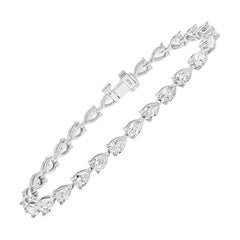 Bracelet tennis en diamants en forme de poire de 5.54 carats