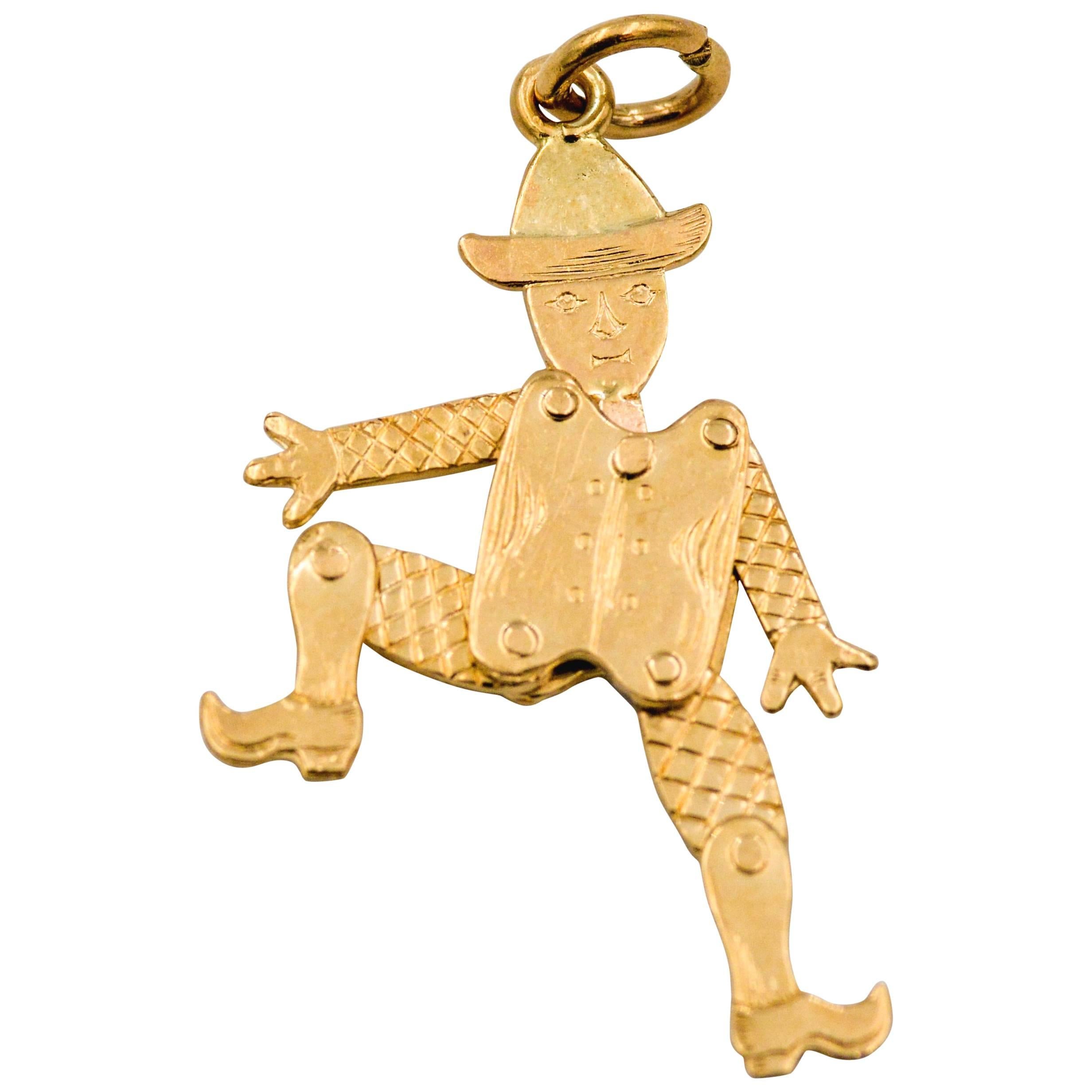 Articulated Dutch Man Gold Charm