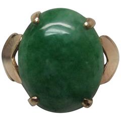 Jade Cabochon 18 Karat Ring