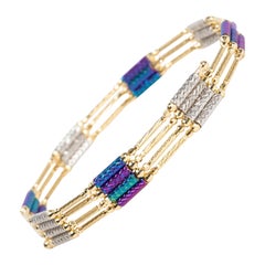 27.5" Multi-Color 18K Gold Magnetic Convertible Necklace Bracelet R4596