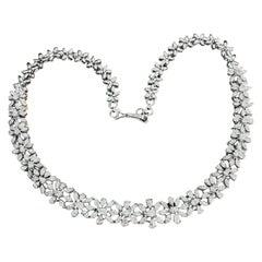 Collier fleurs en or 14,50 carats de diamants naturels