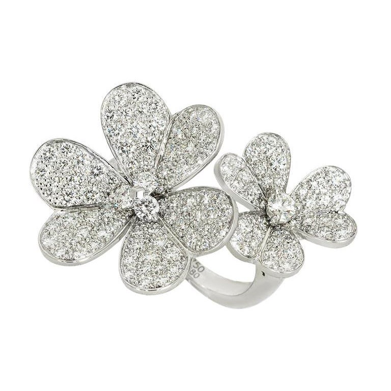 Van Cleef & Arpels White Gold Diamond Frivole Between The Finger Ring VCARB67500