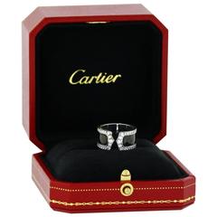 Cartier Black Lacquer Diamond White Gold Double C Ring 6