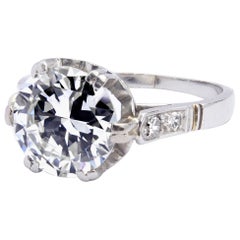 Art Deco Platinum & 2.25 Carat Diamond Solitaire Ring