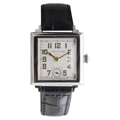 Orologio Art Deco Waltham riempito d'oro bianco del 1934 circa