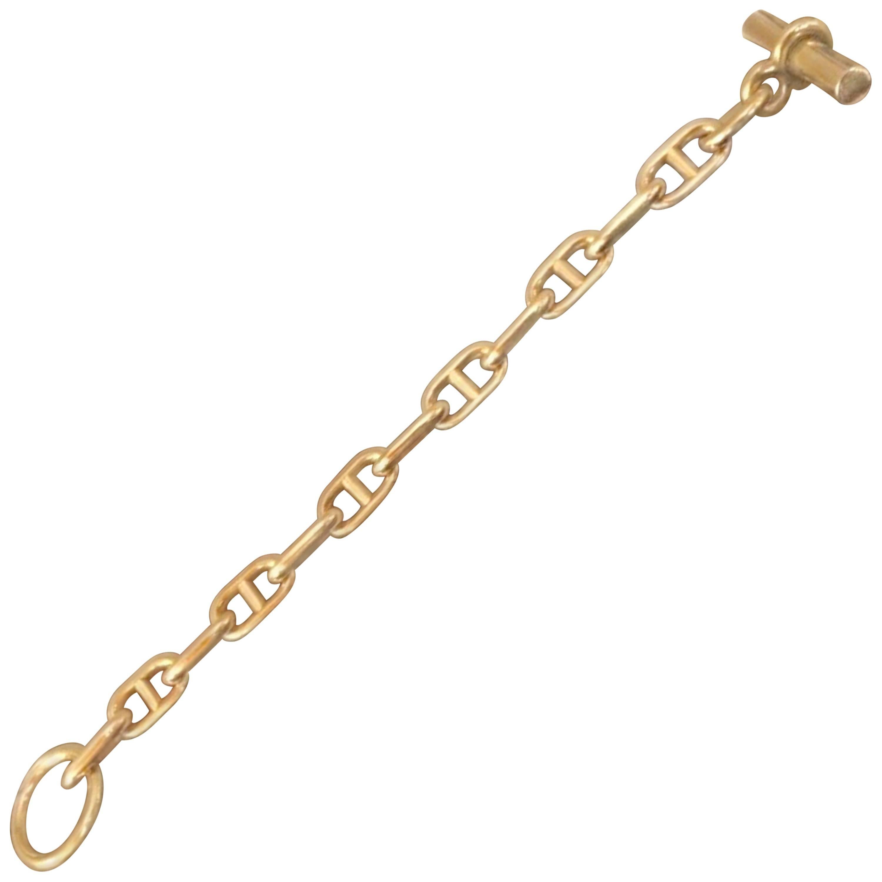 Hermes Paris Chaine d'Ancre Yellow Gold Bracelet