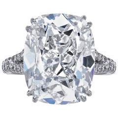 8.50 Carat GIA Certified Cushion Cut Diamond Platinum Ring 4