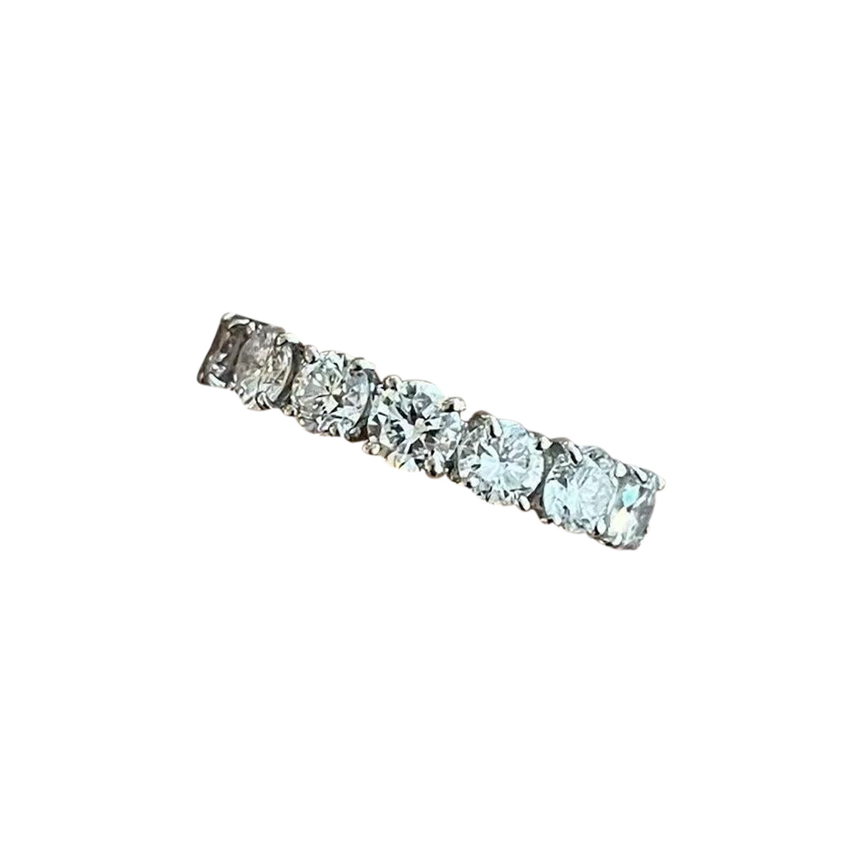 Natural Round Diamond Eternity Band Ring 3.37 cttw Size 6 in Platinum