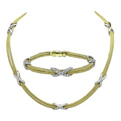 2.75ct Diamond Gold Necklace and Bracelet Set