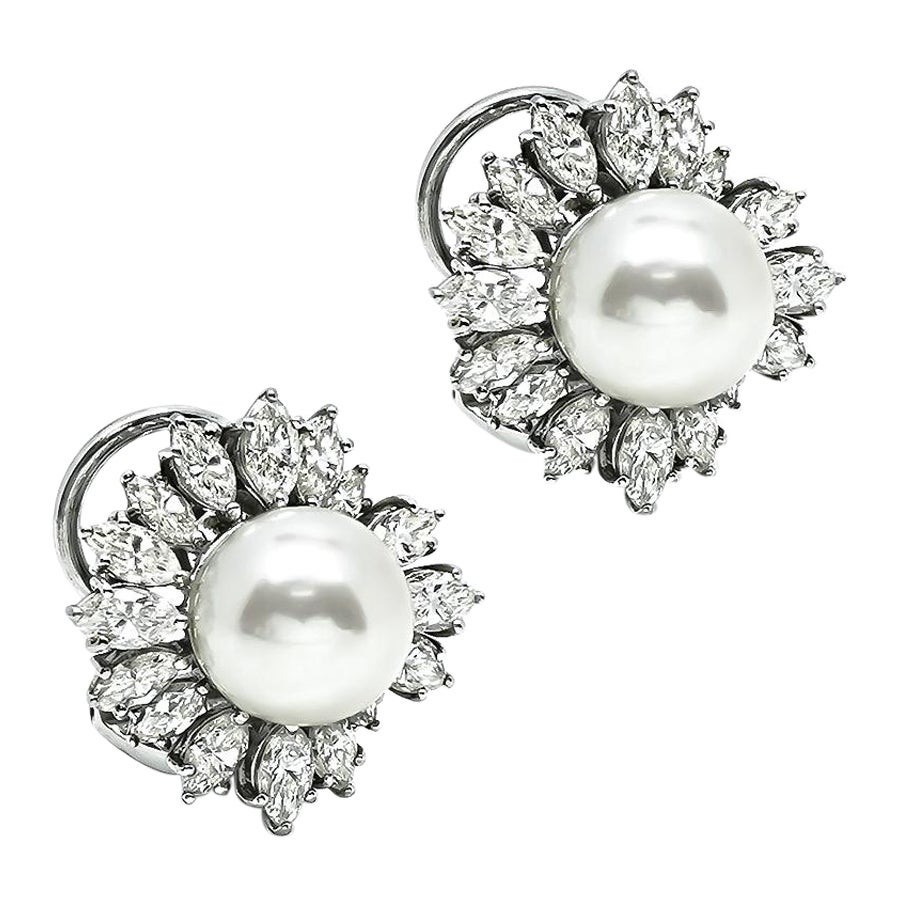 Pearl 3.50ct Diamond Earrings