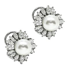 Perle 3,50ct Diamant Ohrringe