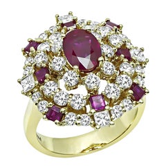 1.75ct Burma Ruby 2.00ct Diamond Gold Cocktail Ring