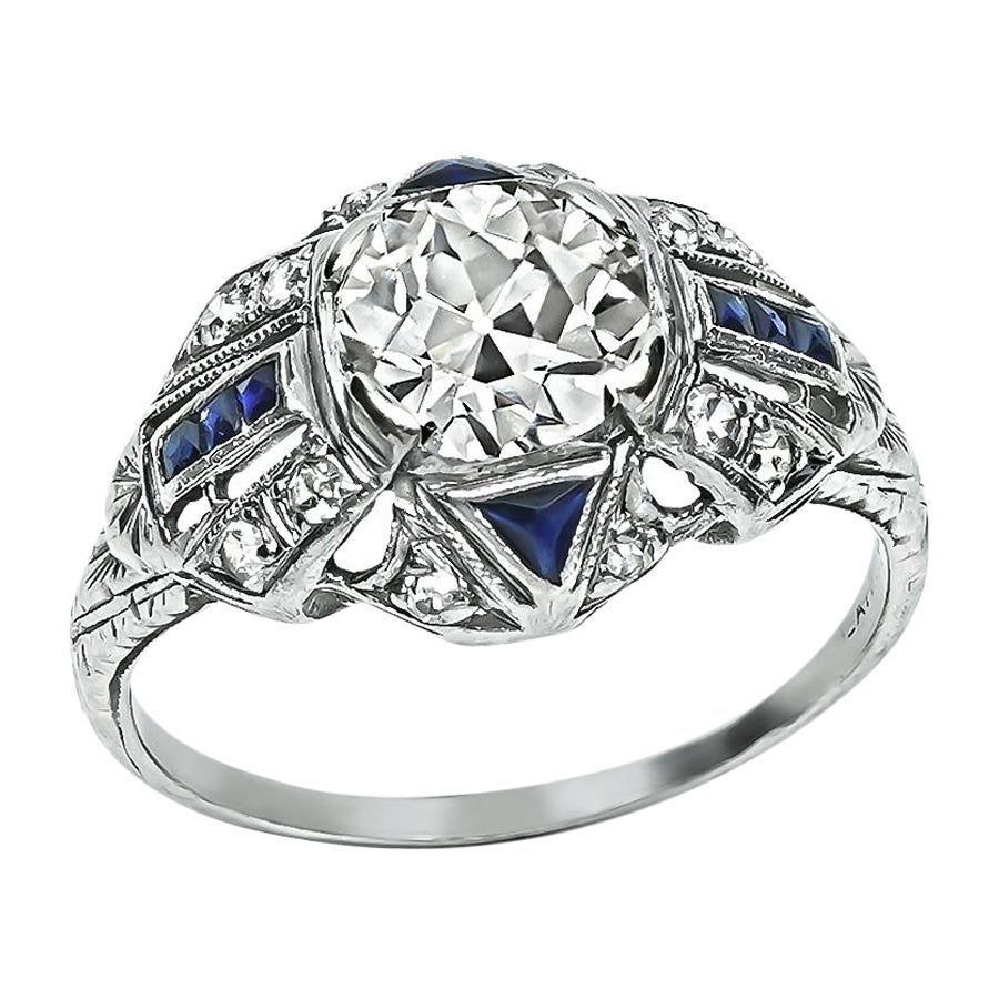 Art Deco 1.39ct Diamond Engagement Ring
