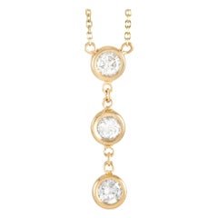 LB Exclusive Collier pendentif en or jaune 14 carats avec diamants 0,45 carat