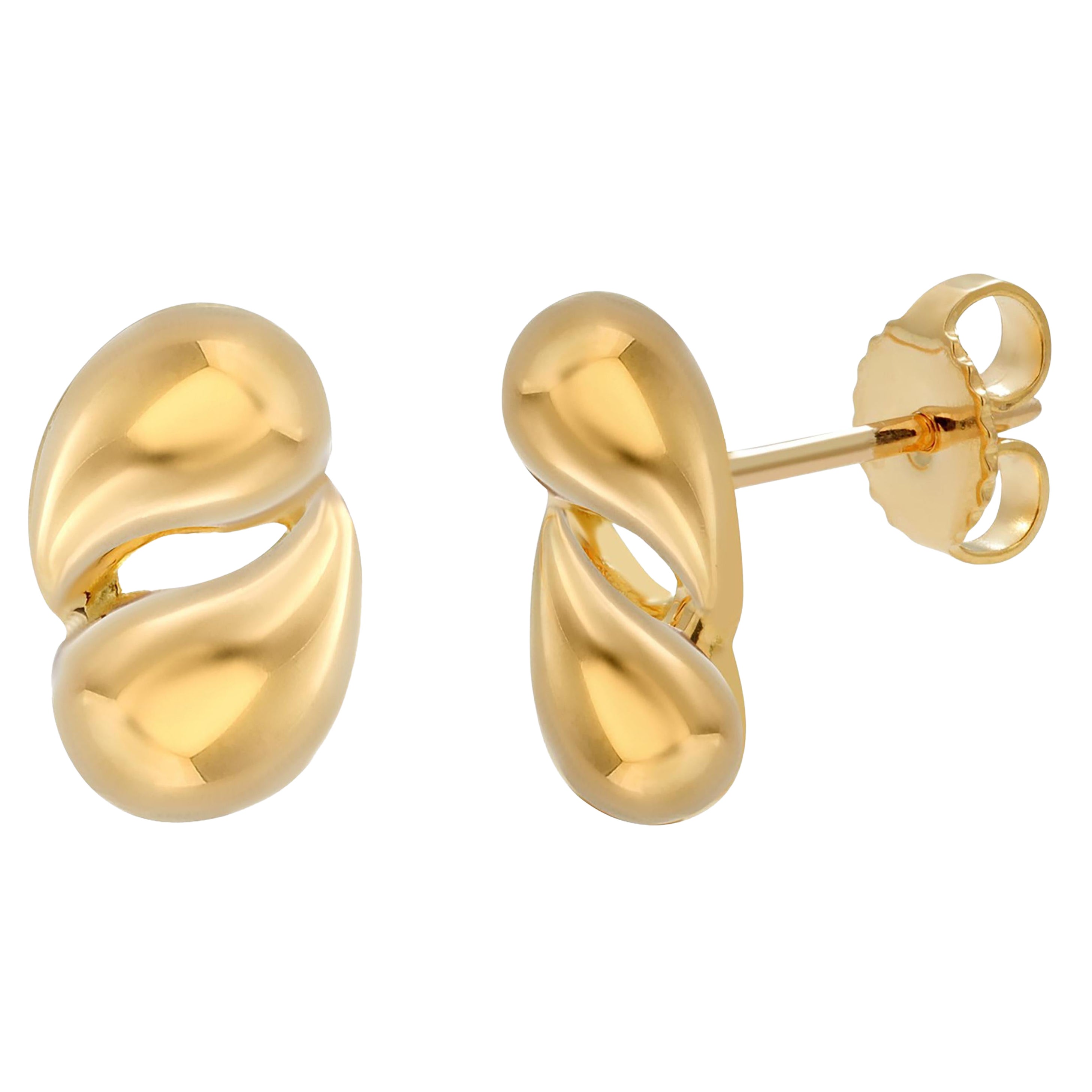Tiffany Co Vintage Elsa Peretti  Pendientes de diseño de oro de 18 quilates de 0,50 pulgadas en venta