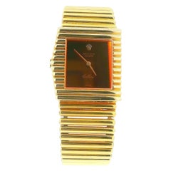 Rolex Cellini 4015 Esfera naranja de oro amarillo de 18 quilates y brazalete personalizado de 10 quilates