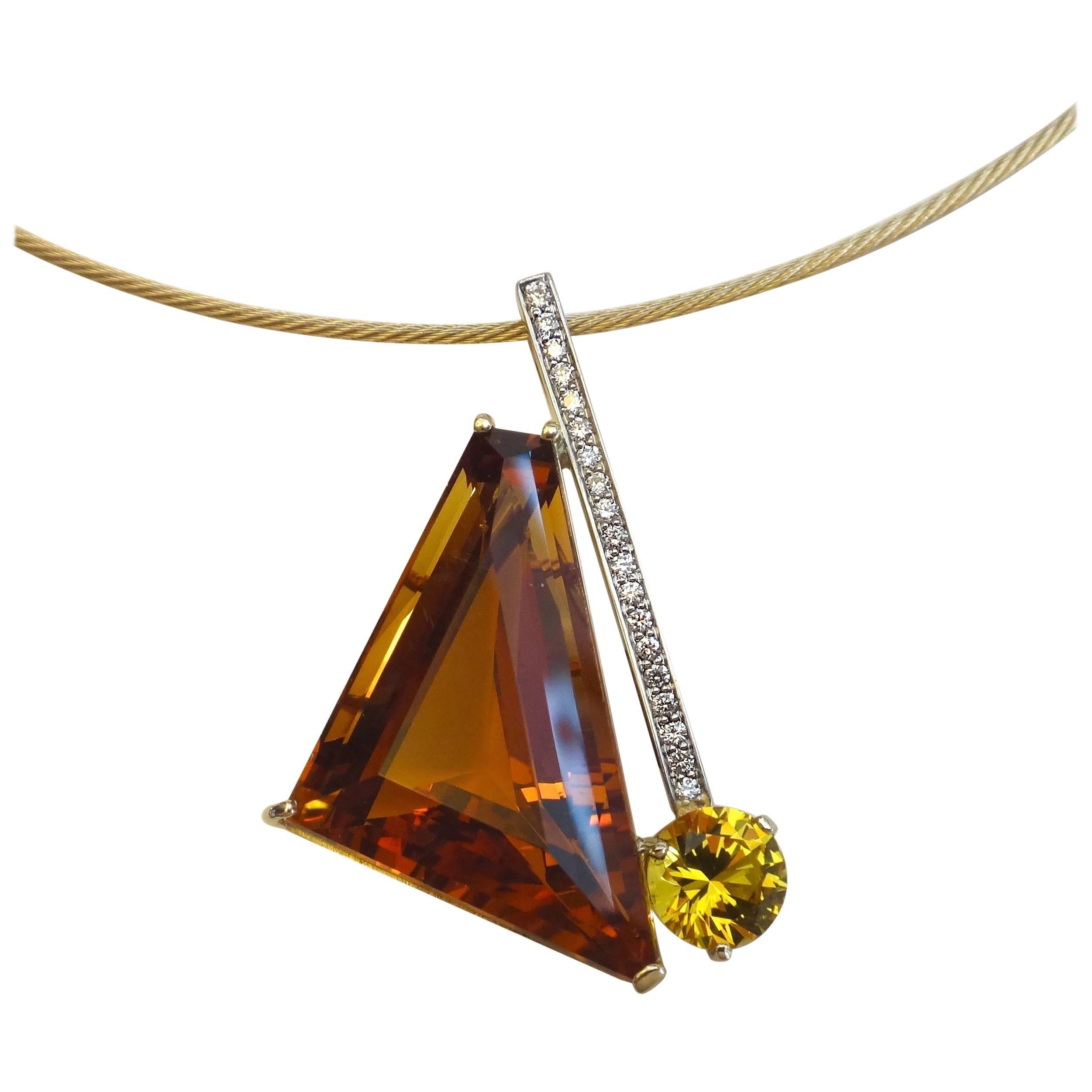 Michael Kneebone Madiera Citrine Diamond Citrine Pendant