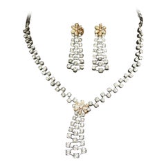 Parure fleurs ornée de diamants naturels de 3,52 carats