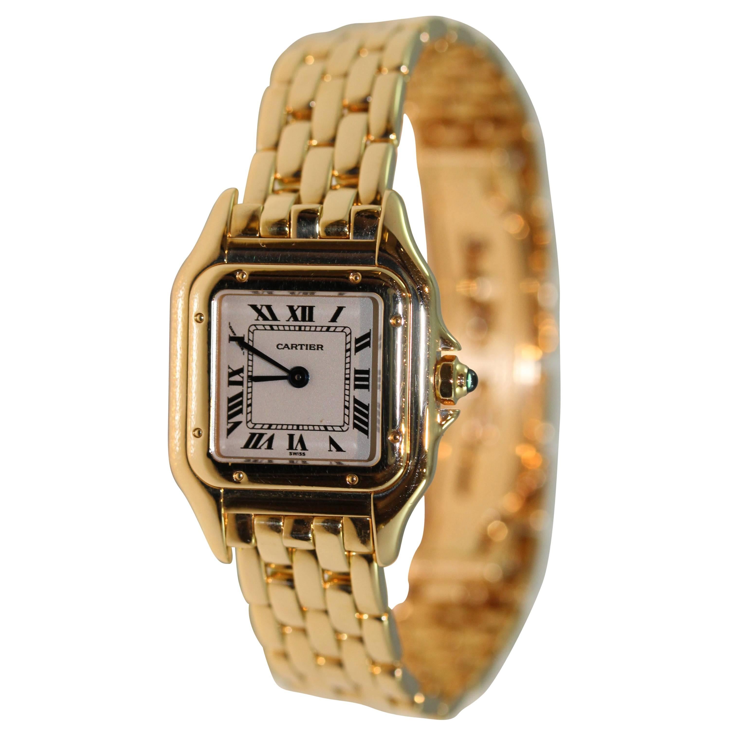 Cartier Yellow Gold Panthere Small Quartz Wristwatch