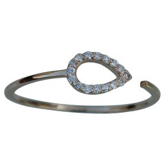 Anillo de diamantes de oro macizo de 14 quilates con banda abierta y pavé Bonito regalo de diamantes para mujer.
