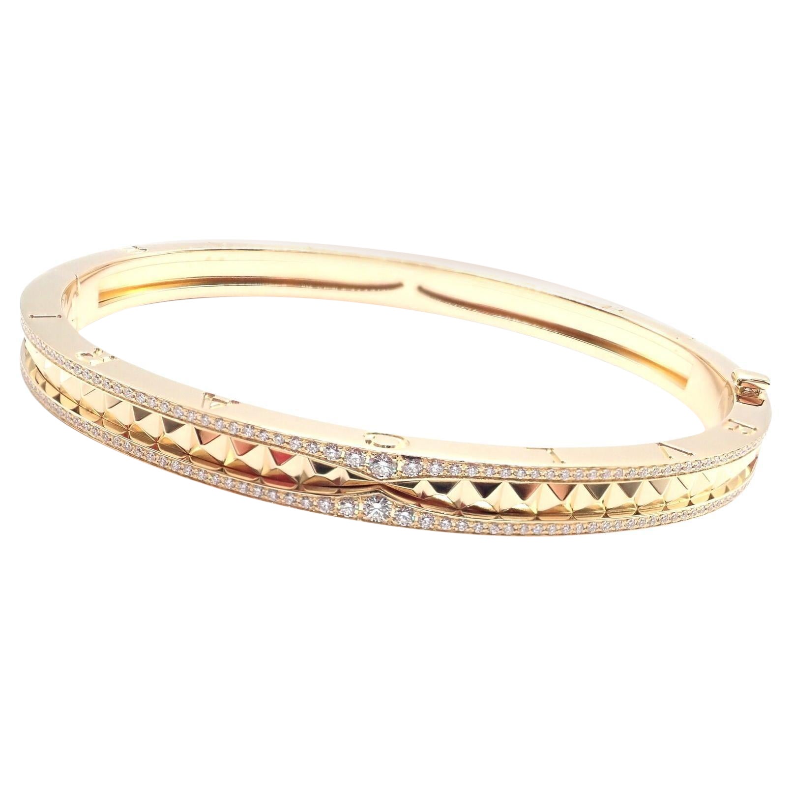 Bulgari Bvlgari B.Zero1 Rock Diamond Yellow Gold Bangle Bracelet