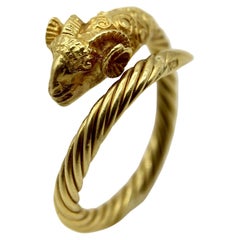Vintage 22K Gold Etruscan Revival Ram’s Head Ring