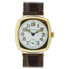 Antique Patek Philippe Yellow Gold Art Deco Cushion Wristwatch