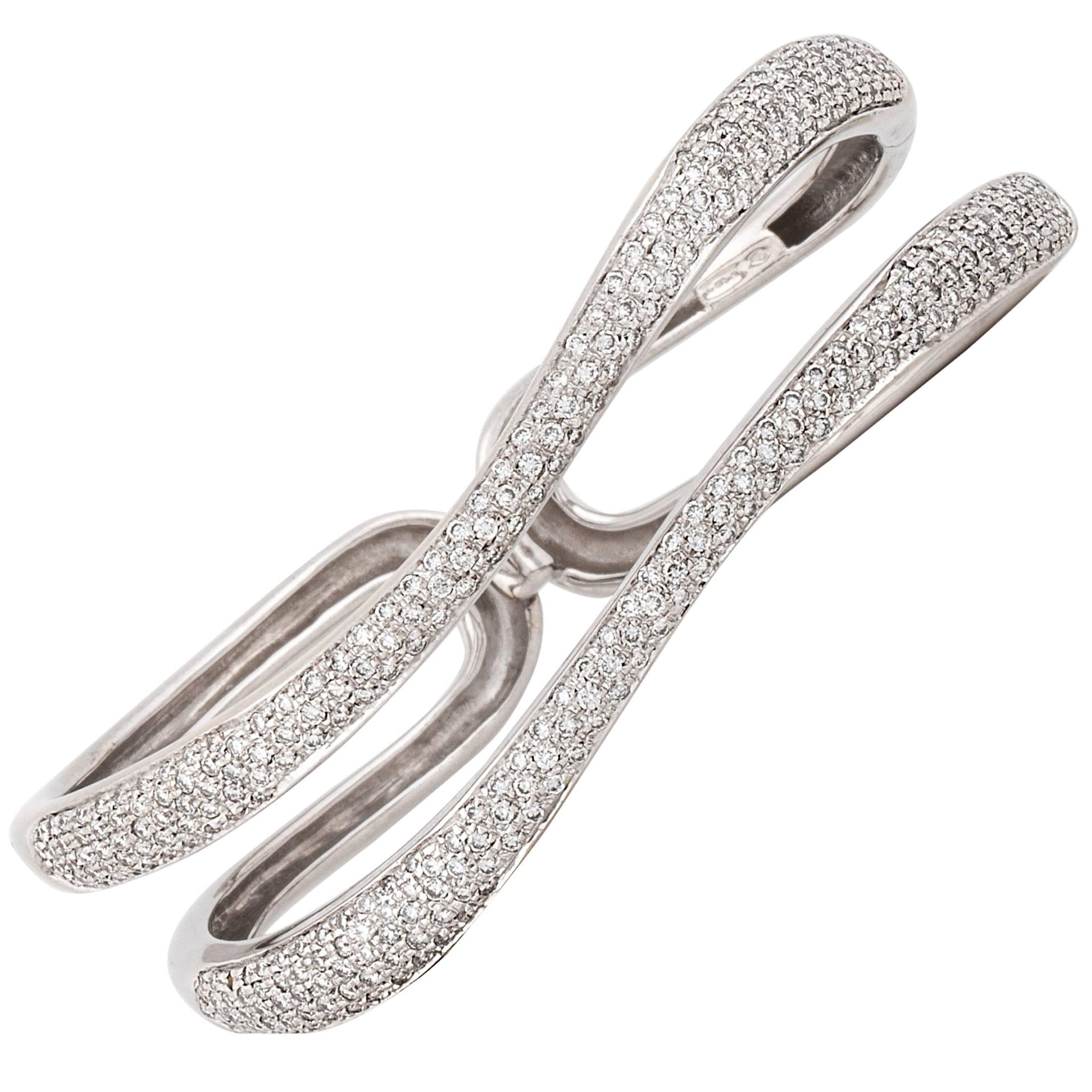 Hermès Kelly Diamond Pave White Gold Bracelet Size Large at 1stDibs ...