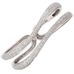 Antonini Pavé Diamond Cuff Bracelet in 18K White Gold