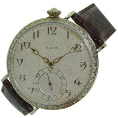 Antique Elgin Yellow and White Gold Art Deco Watch circa 1920