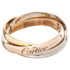 Cartier Trinity Ring 18K White Yellow Rose Gold with Size M EU 53 Reduced to 50