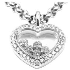 Chopard Happy Diamond Heart White Gold Pendant Necklace