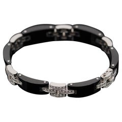Cartier Maillon Panthere Gliederarmband aus Weißgold mit Diamanten aus Keramik und Keramik