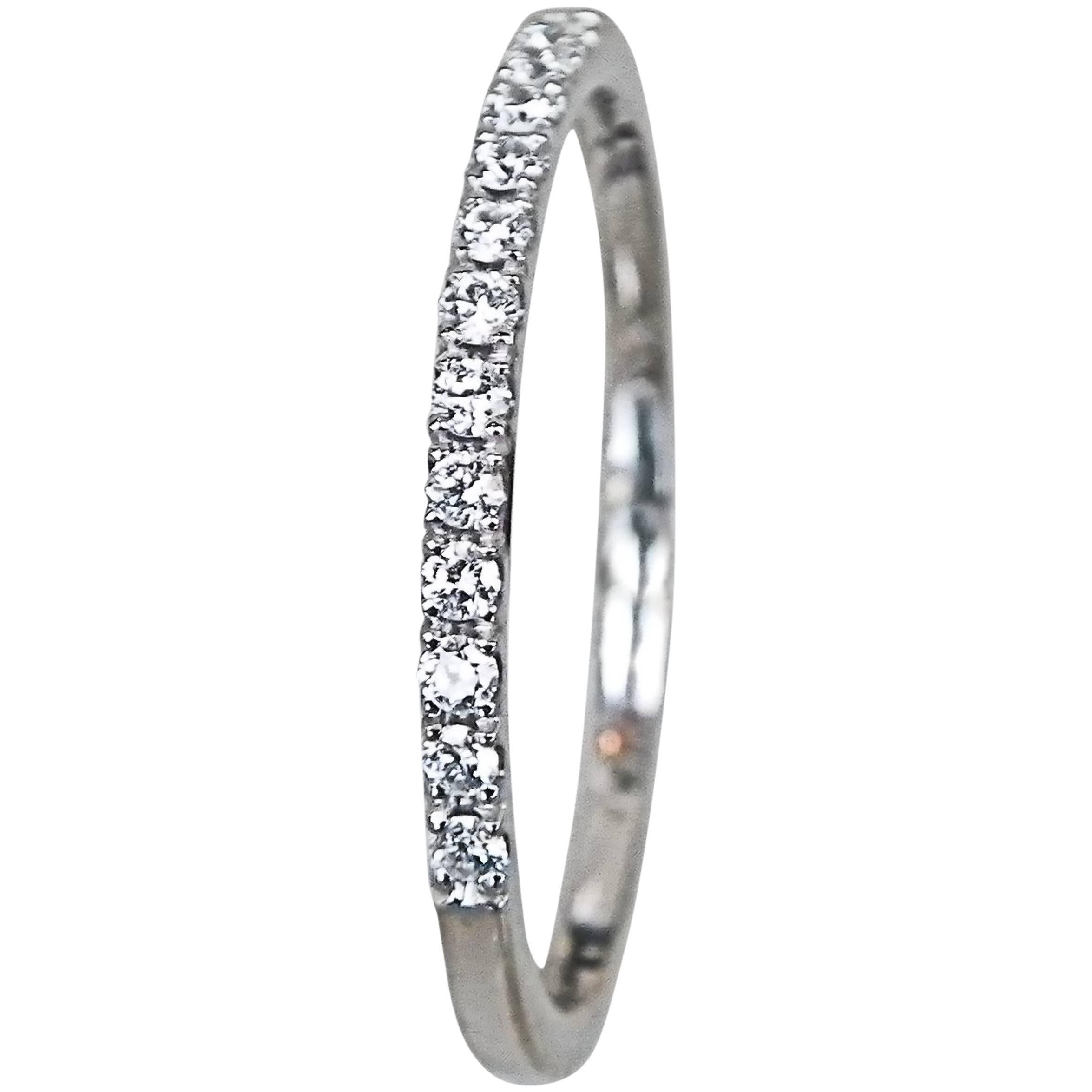 White Gold Diamond Stacking Eternity Band Ring For Sale
