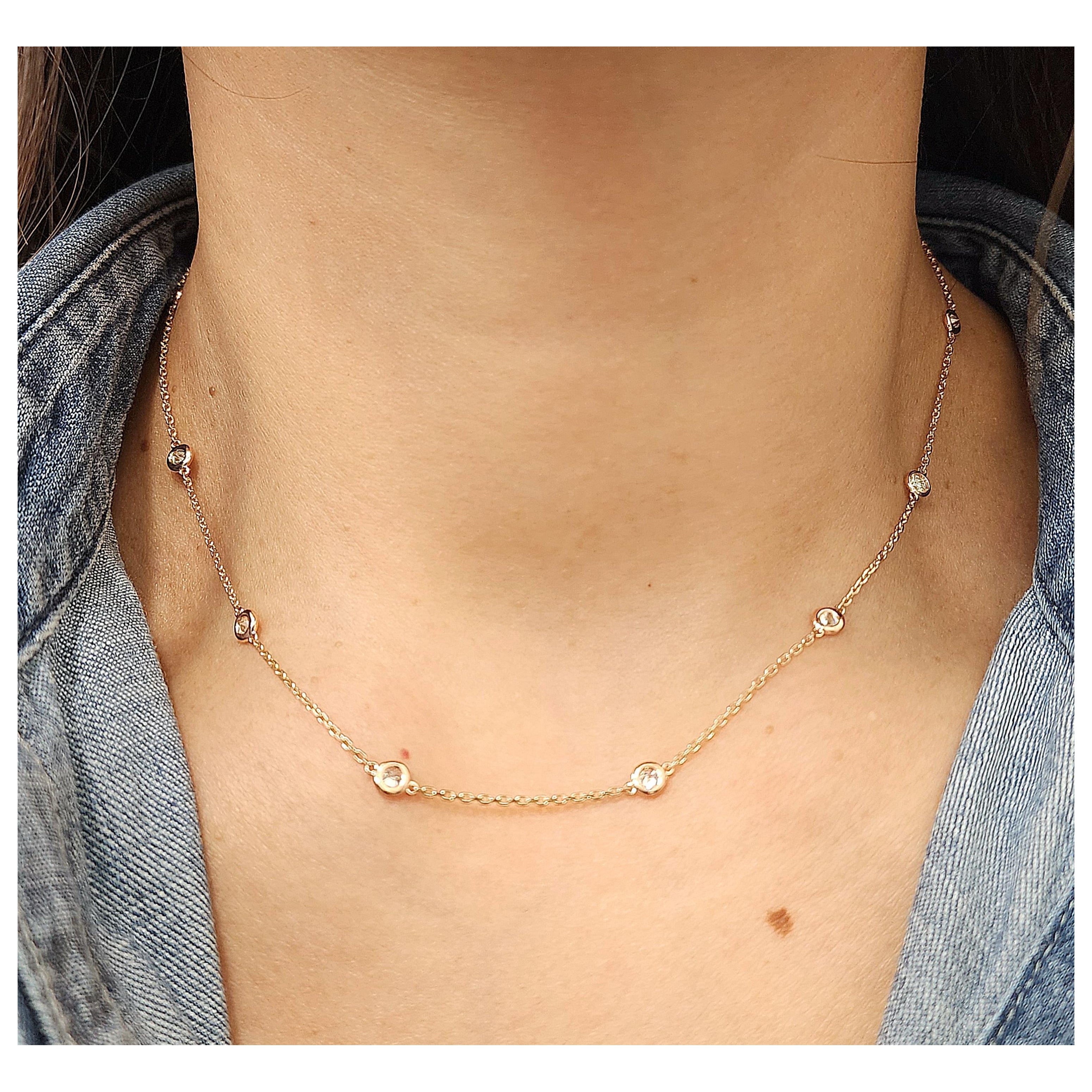 1.35 ct Diamond By the Yard Necklace