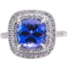 Tiffany & Co. Soleste Tanzanite and Diamond Platinum Ring