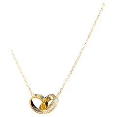 Regolabile 16-18", 18 carati  Ciondolo LOVE in oro giallo, mezzo pavé, 5,4 Gm