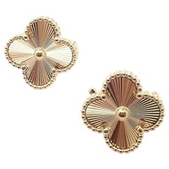 VAN CLEEF & ARPELS 18k Gelbgold CLOVER Vintage Alhambra-Ohrringe