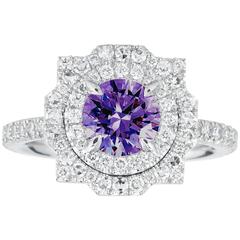 Marisa Perry Micro Pave Casablanca Diamond and Amethyst Engagement Ring