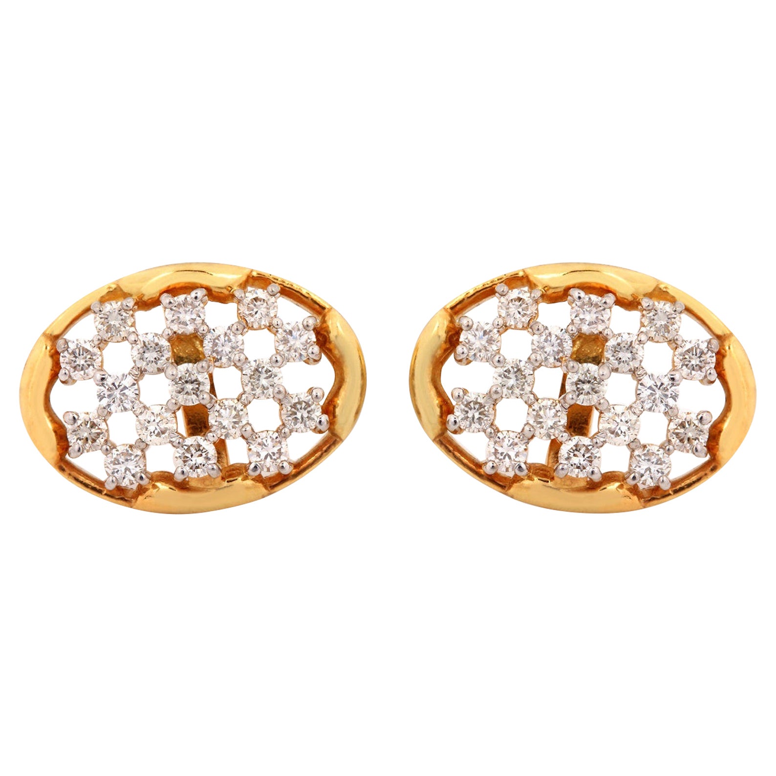 14k Yellow Gold Natural Diamond Dainty Elegant Stud Earring For Anniversary Gift