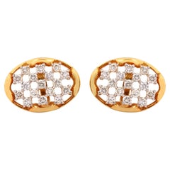 14k Yellow Gold Natural Diamond Dainty Elegant Stud Earring For Anniversary Gift