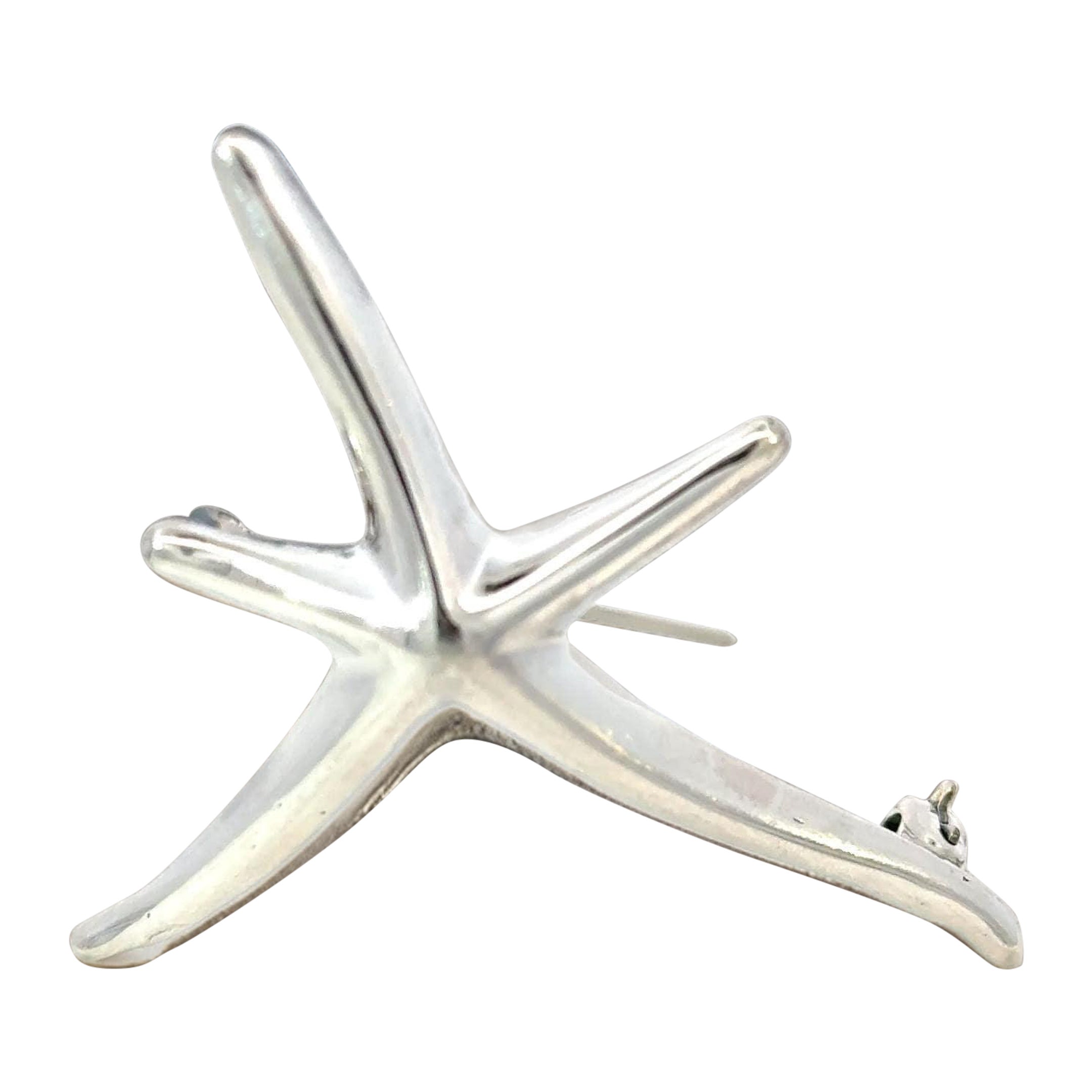 Tiffany & Co Estate Large Starfish Brooch Sterling Silver By Elsa Peretti 6.5g